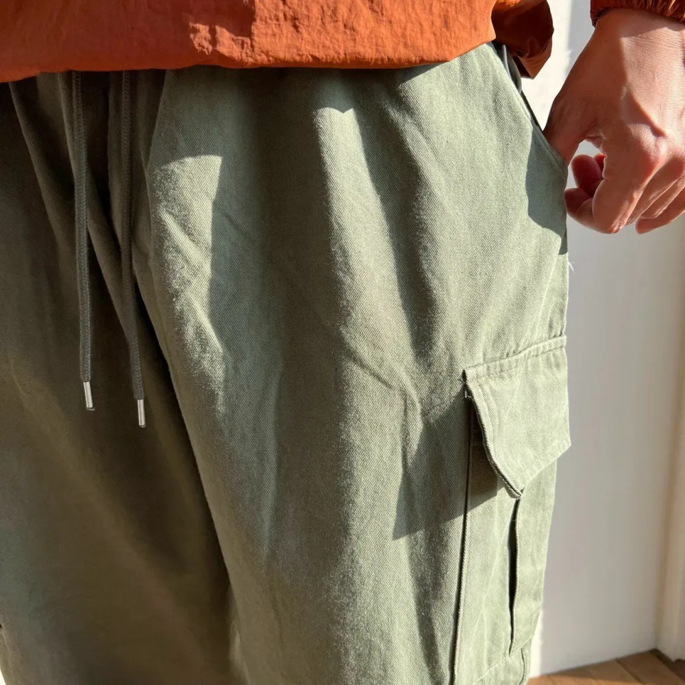 Active Washed Relaxed Solid Cargo Pants