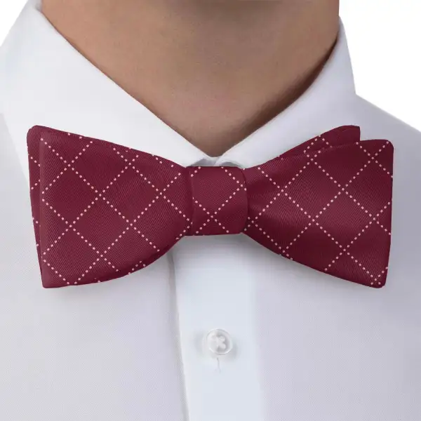 Quilted Plaid Motif Bow Tie