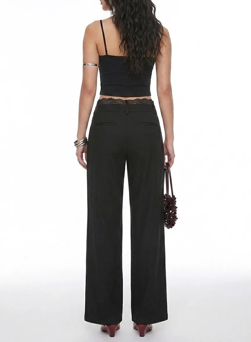 Modern High Waist Wide Leg Trousers