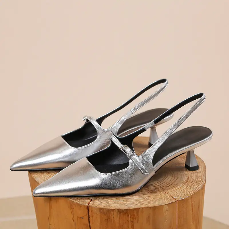 Hollow Detail Pointed Toe Stiletto Sandals