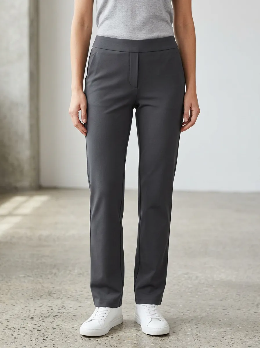 Women's Office-Ready Mid-Rise High-Stretch Straight-Leg Pants