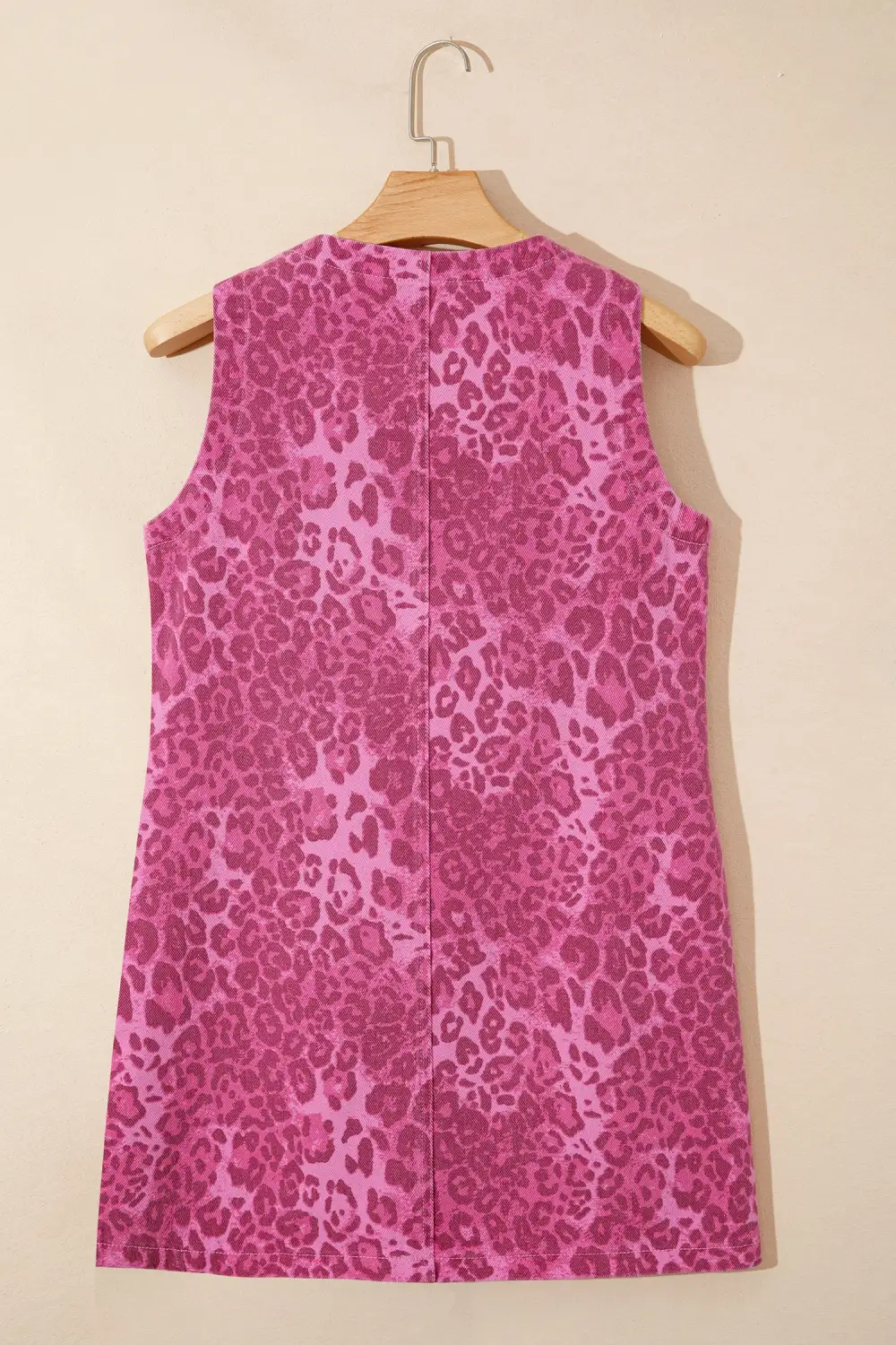 Animal Print Denim Button Front Dress Casual