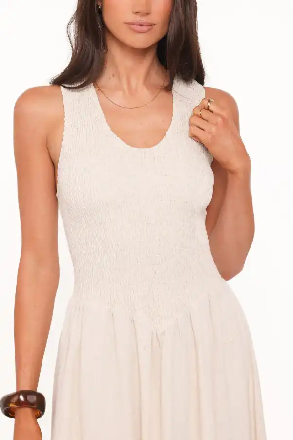 A-Line Scoop Neck Maxi Dress
