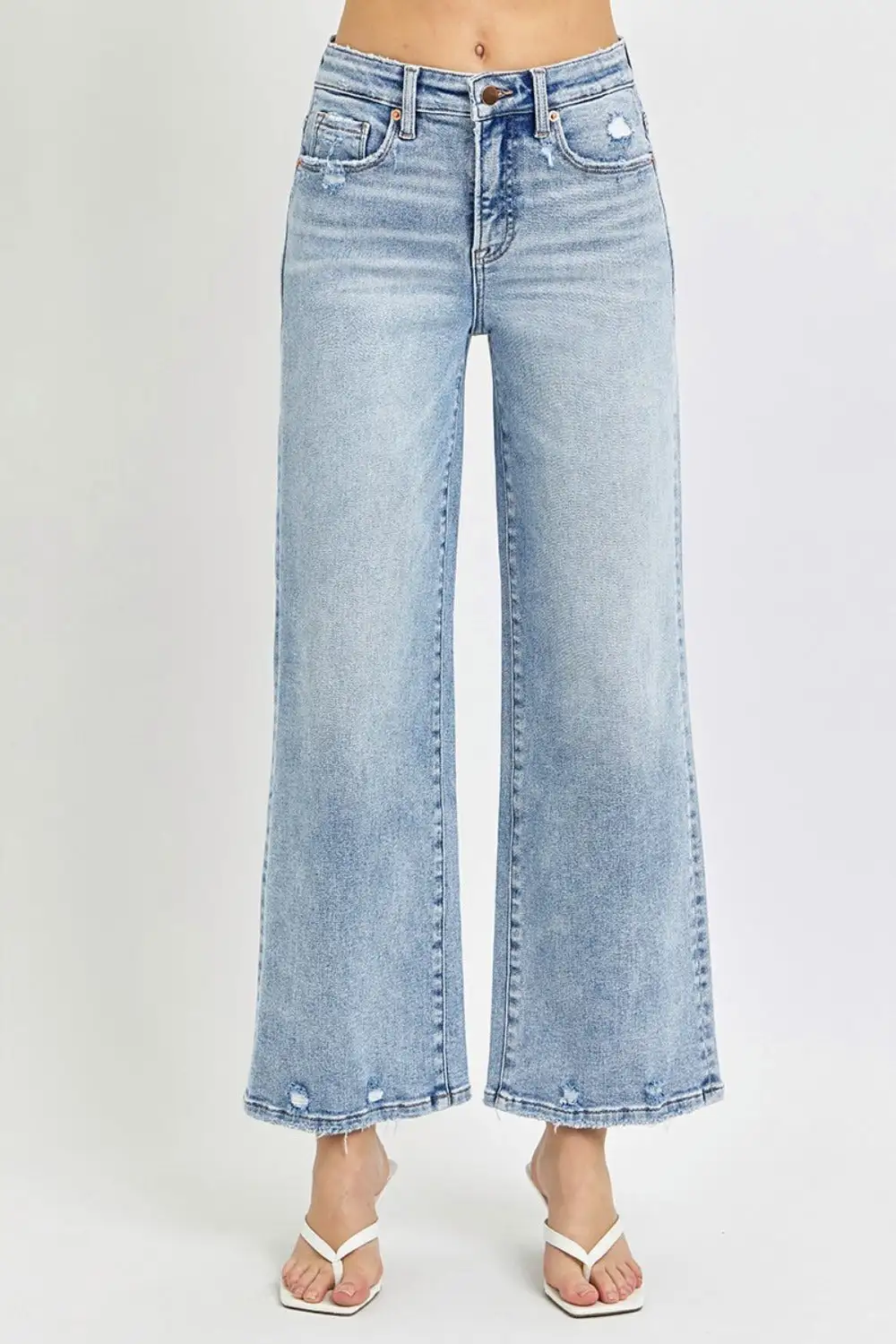 Wide Leg Clean Denim Jeans