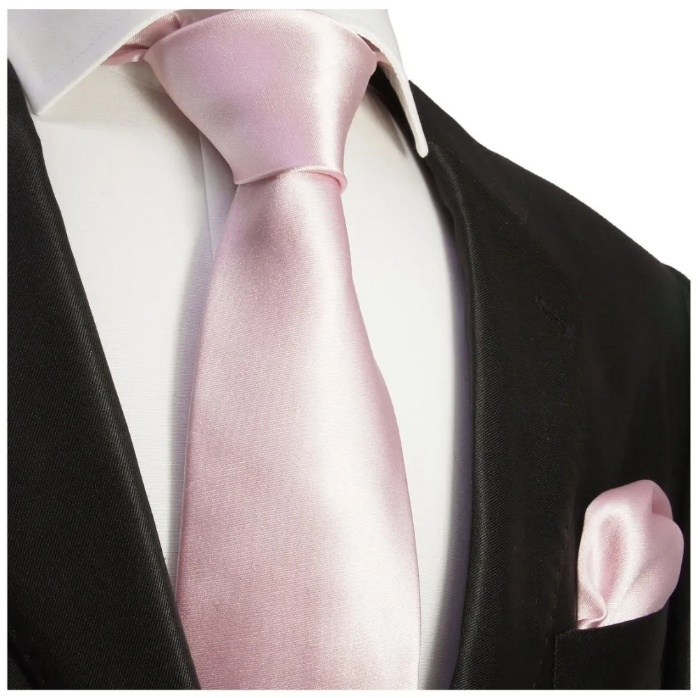 Solid Men's Necktie With Pocket Square