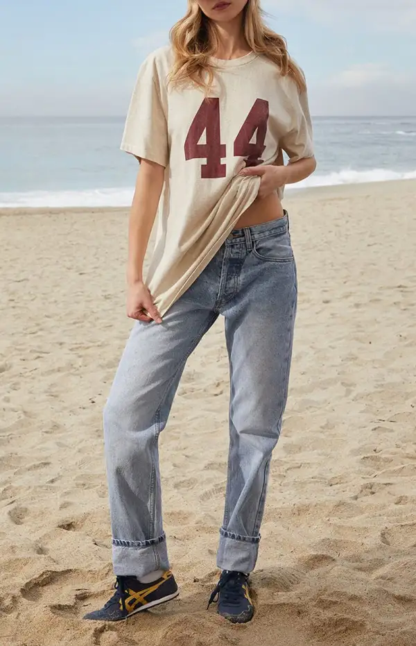 John Galt Light Gray Penelope 44 Oversized T-Shirt
