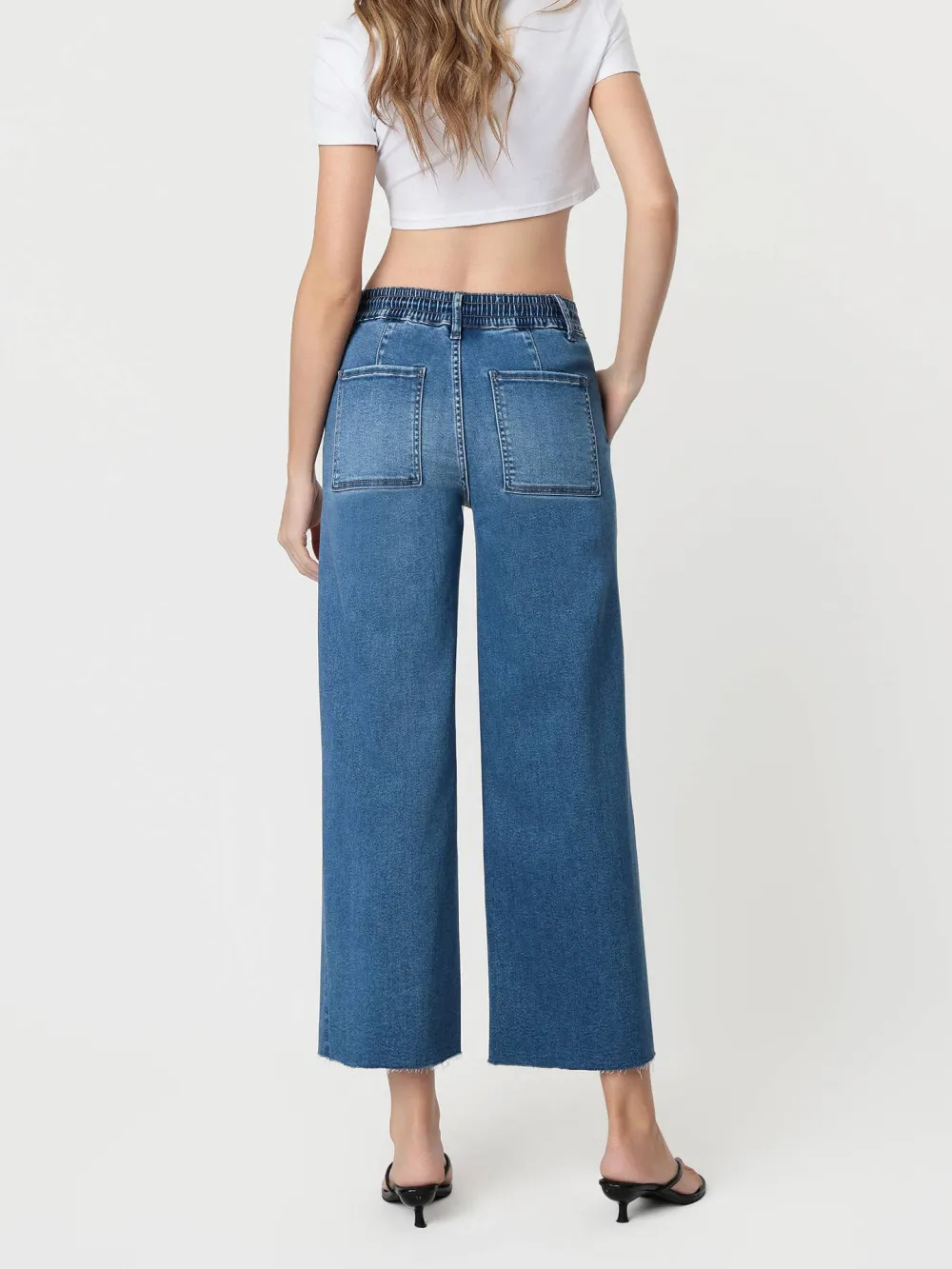 Women's Drawstring High-Rise Baggy Jeans