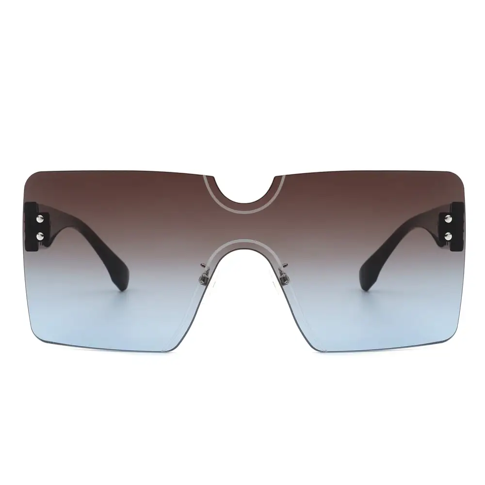 Woven Square Rimless Frame Sunglasses
