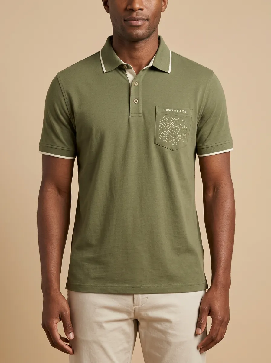 Clean-Line Topographic Men's Polo Shirt