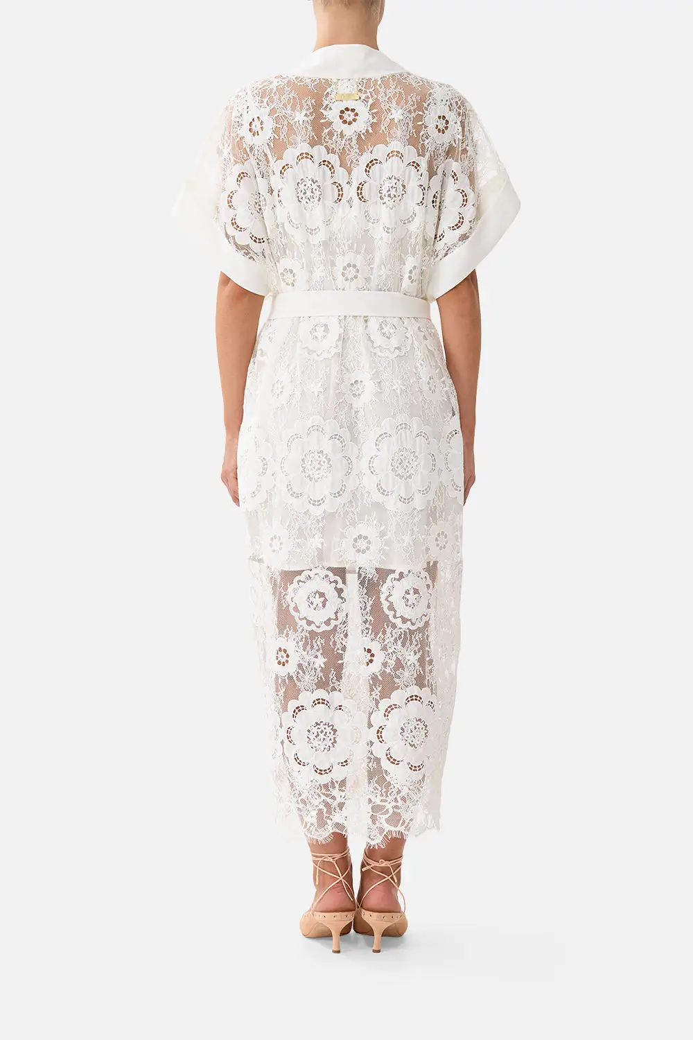 V-Neck Kaftan with Tie Waist Lace
