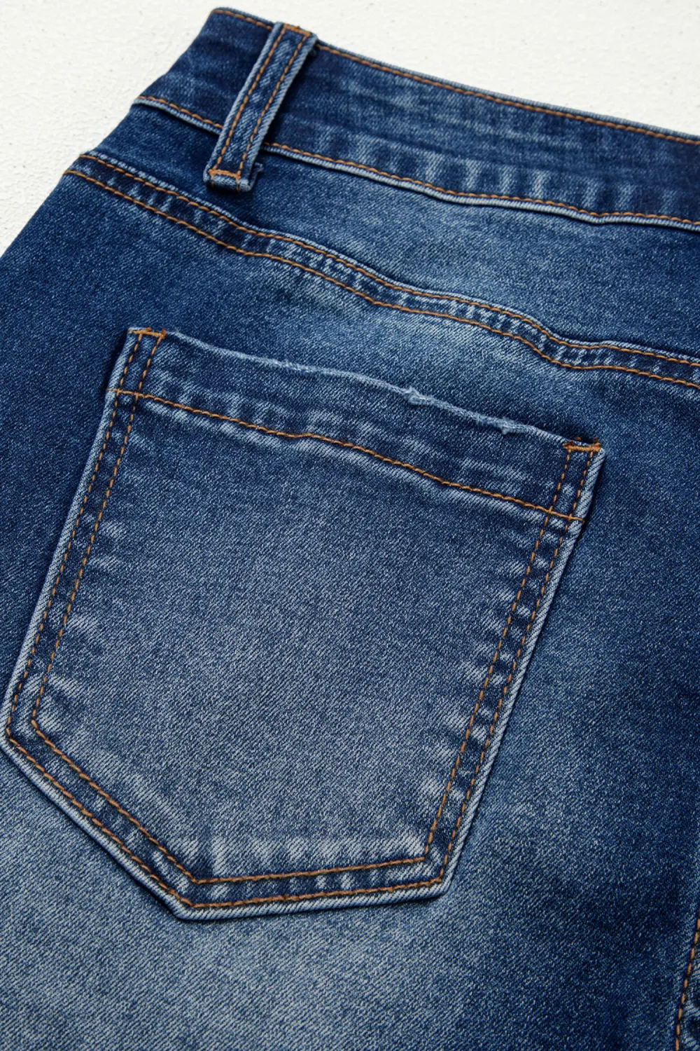 Blue Raw Hem Barrel Jeans