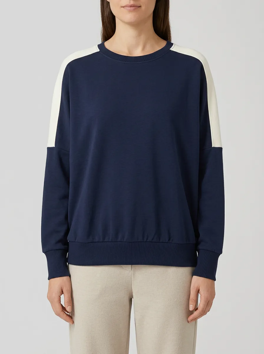 Women's Dropped-Shoulder Colorblock Sweatshirt