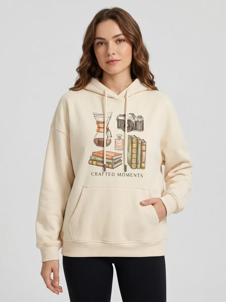 Women's Hobby Lover Coffee Camera Books Graphic Hoodie