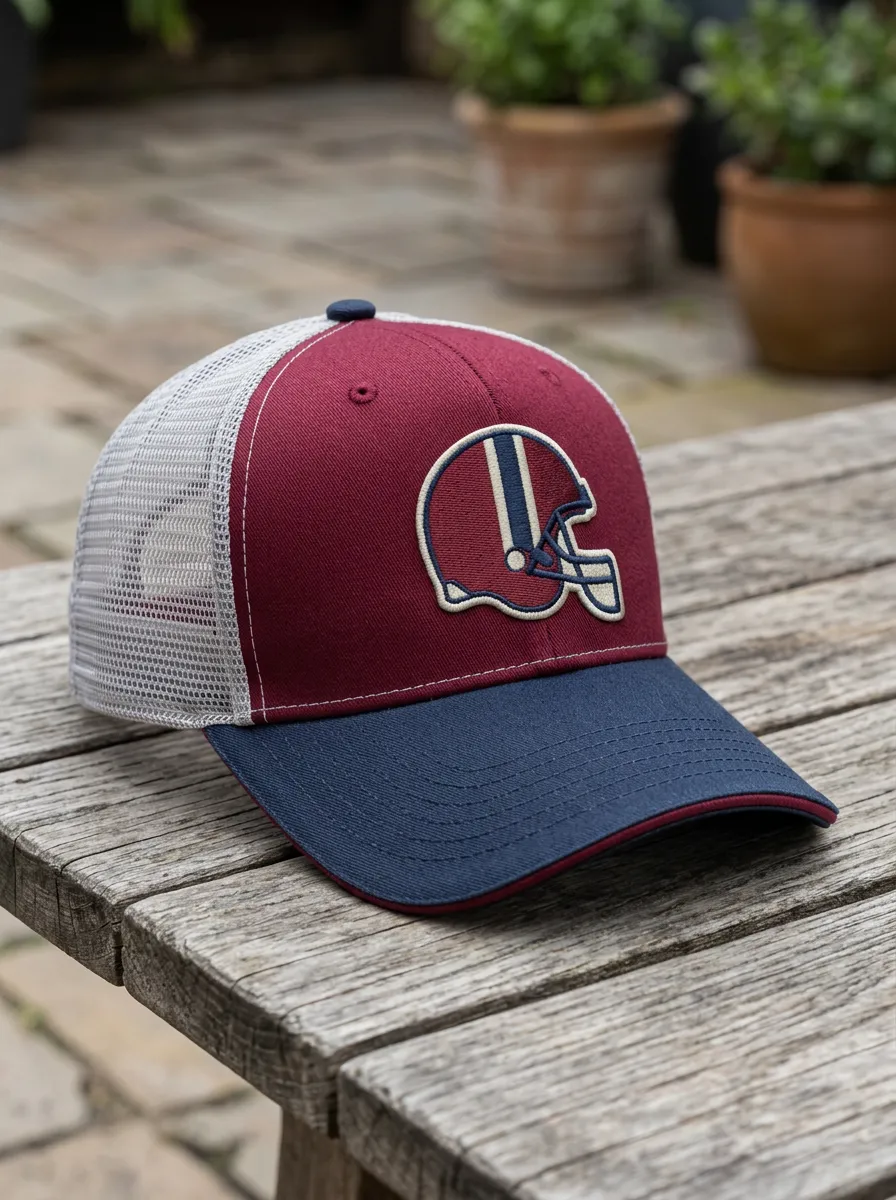 Men's Heritage American Football Fan Helmet Graphic Printed Mesh Trucker Cap