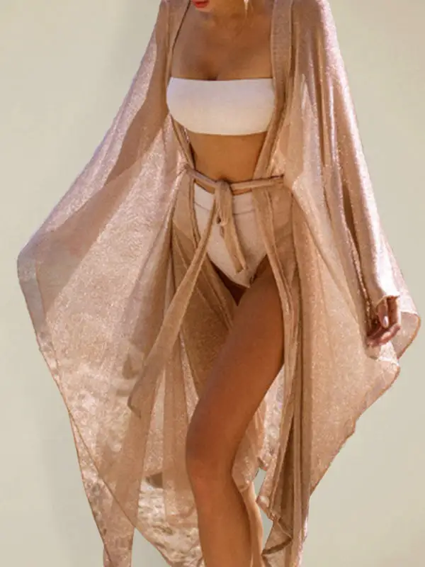 Scale Mesh Shirt Sunscreen One Piece Swimsuit