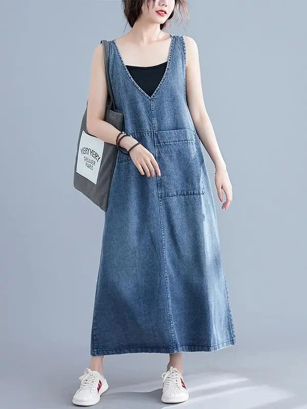 Sleeveless Neck Midi Dress