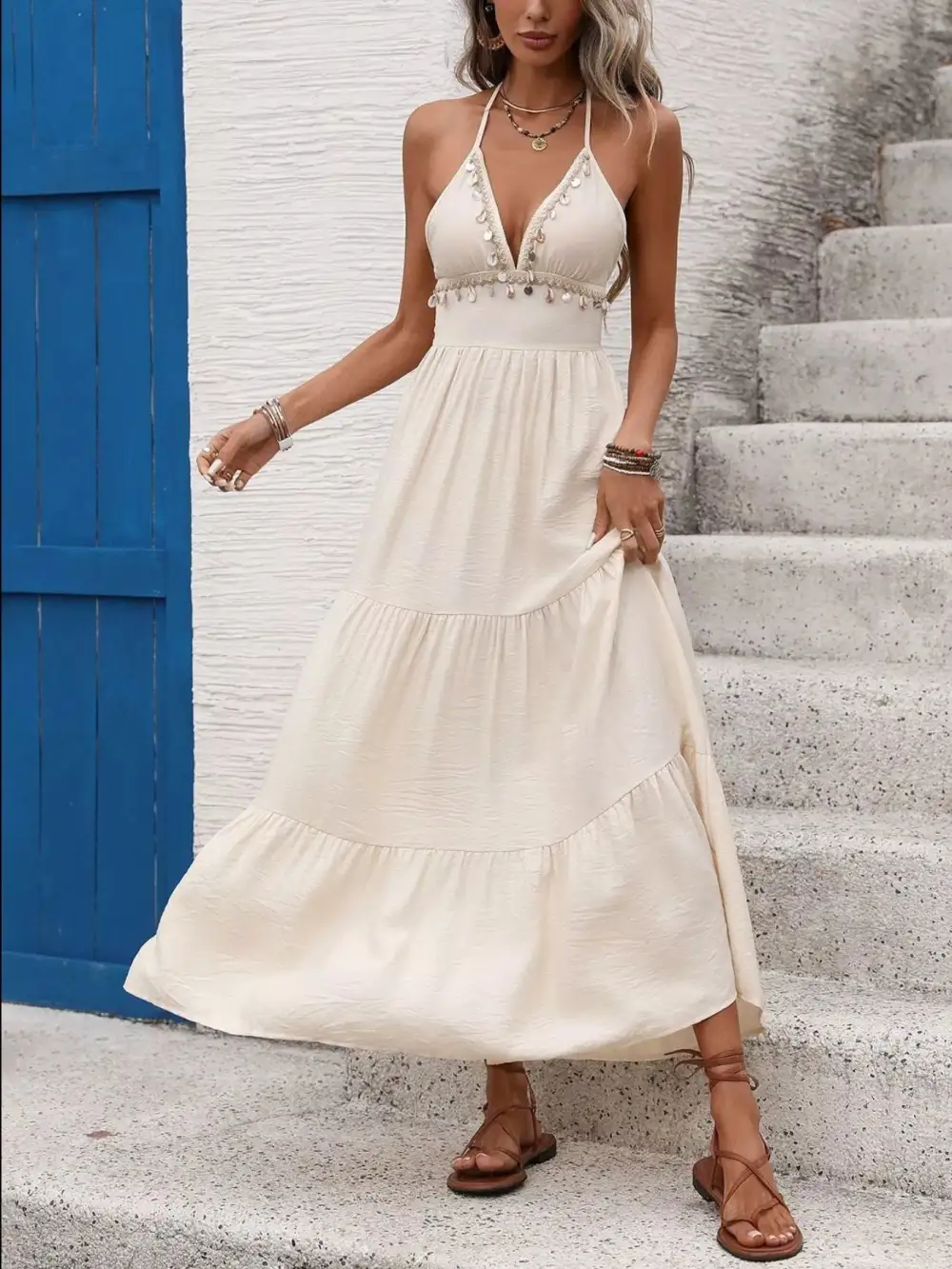 Halter Tiered Casual Dress