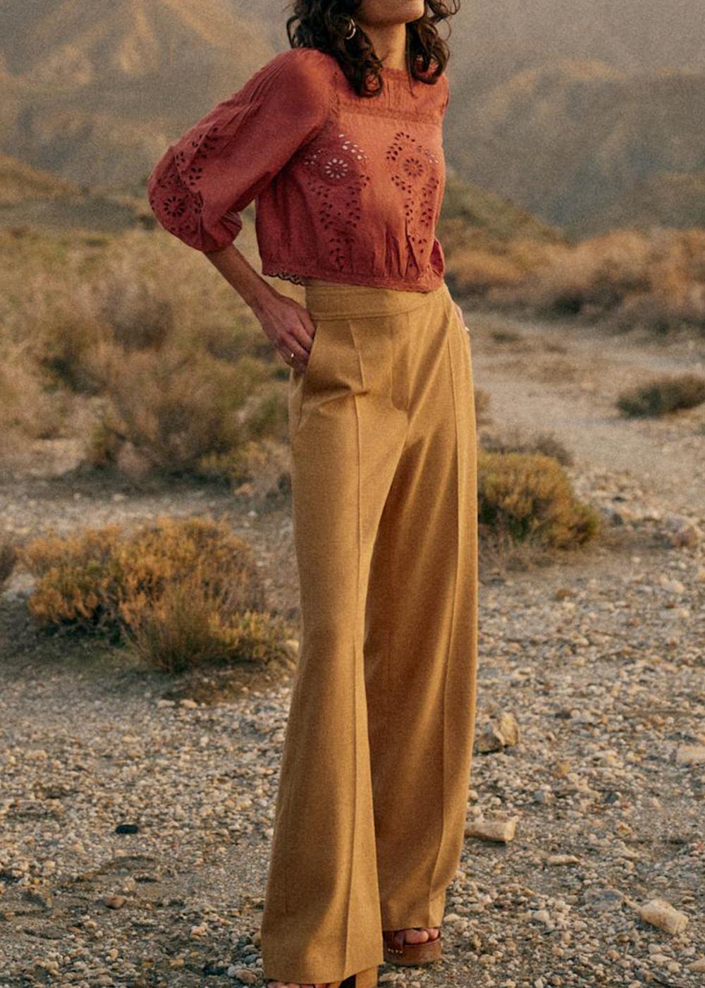 Straight-Leg Pleated Trousers