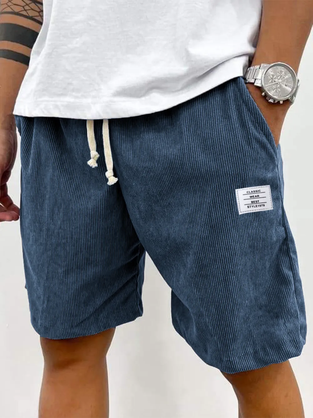 Utility Corduroy Seamed Detail Shorts