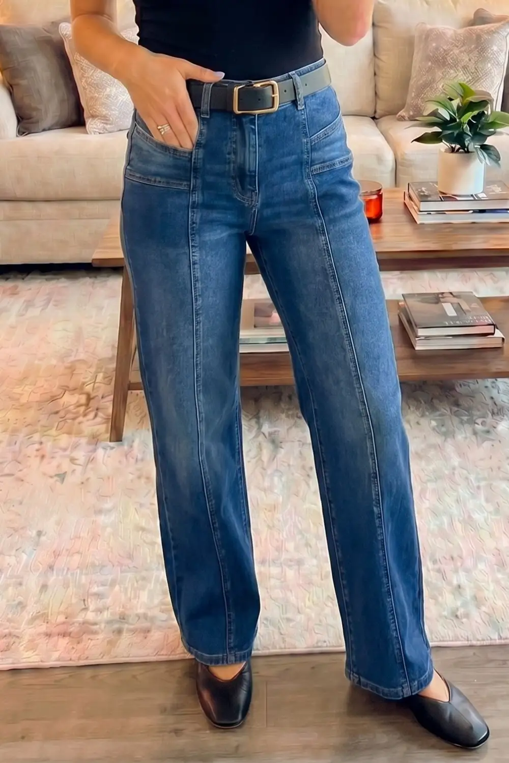Women's Tailored Seam Detail Shift Jeans