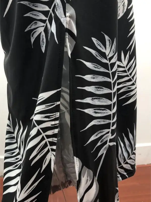 Irregular Printed Halter Neck Jumpsuit