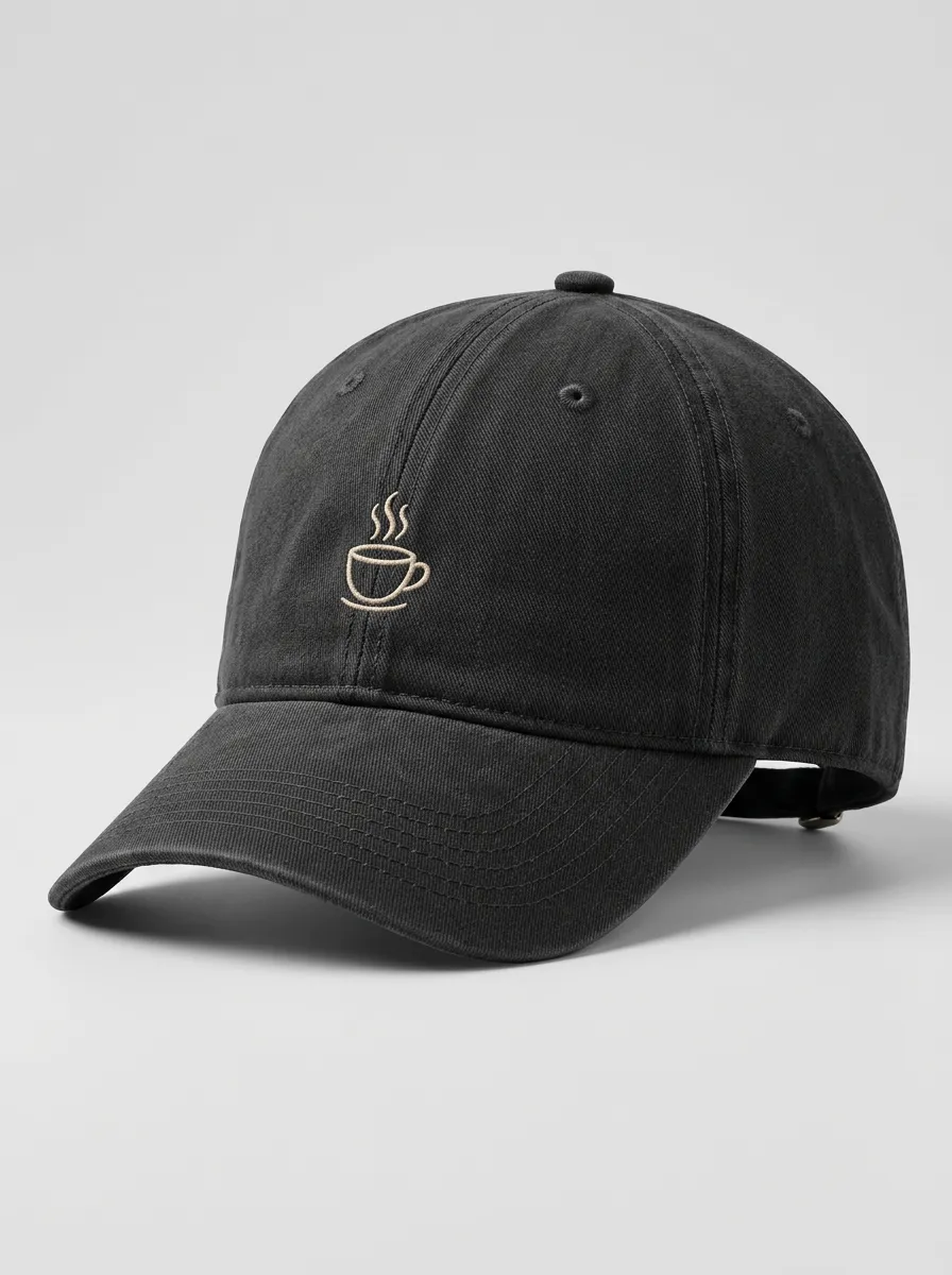 Textured Coffee-Lover Embroidered Unisex Baseball Cap