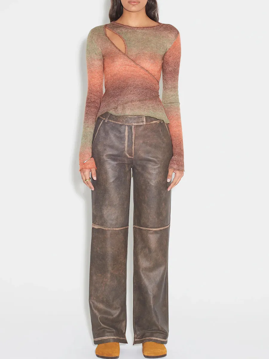 Ombre Effect Knit Sweater