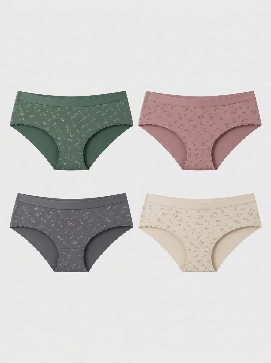 Women's Floral Pattern Multi-Pack Seamless Printed Panties