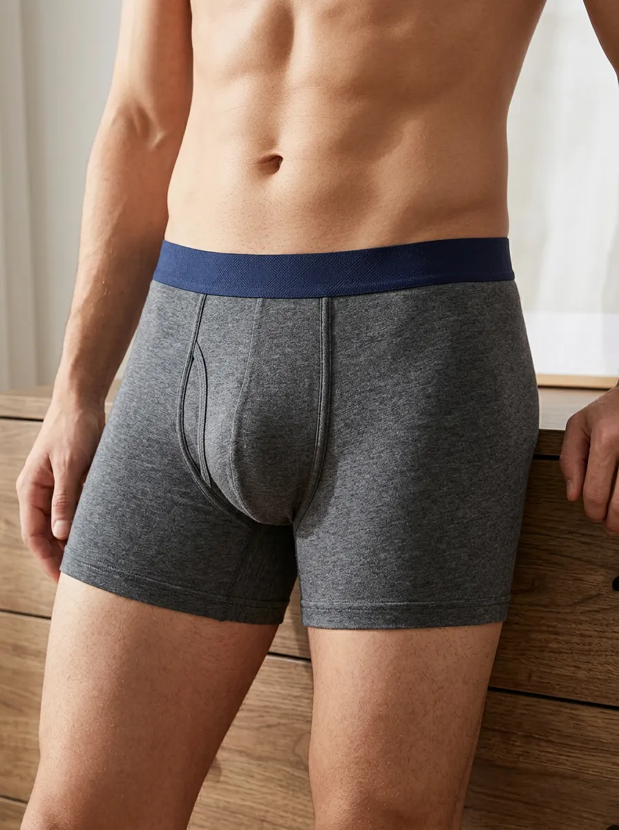Casual Waistband-Detail Classic Look Men's Boxer Briefs