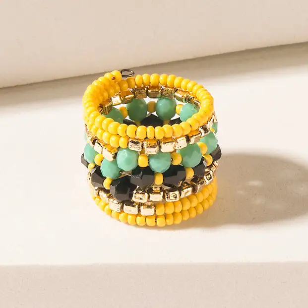 Beaded Western Wide Band Ring