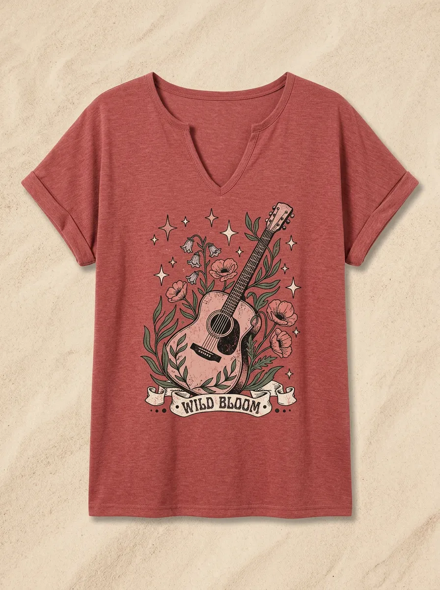 Refined Floral Desert Women's V-Neck T-Shirt