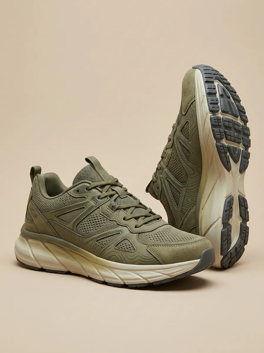 Men's Everyday Outdoor Hiking Topographic Pattern Print Sneakers
