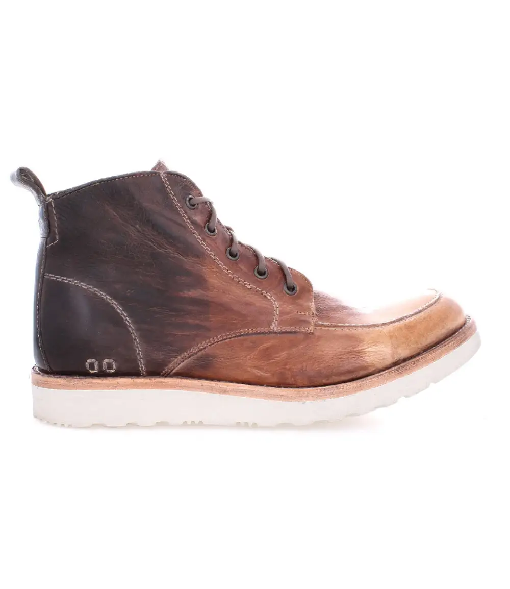 Apron-Toe Lace-Up Distressed Work Boots