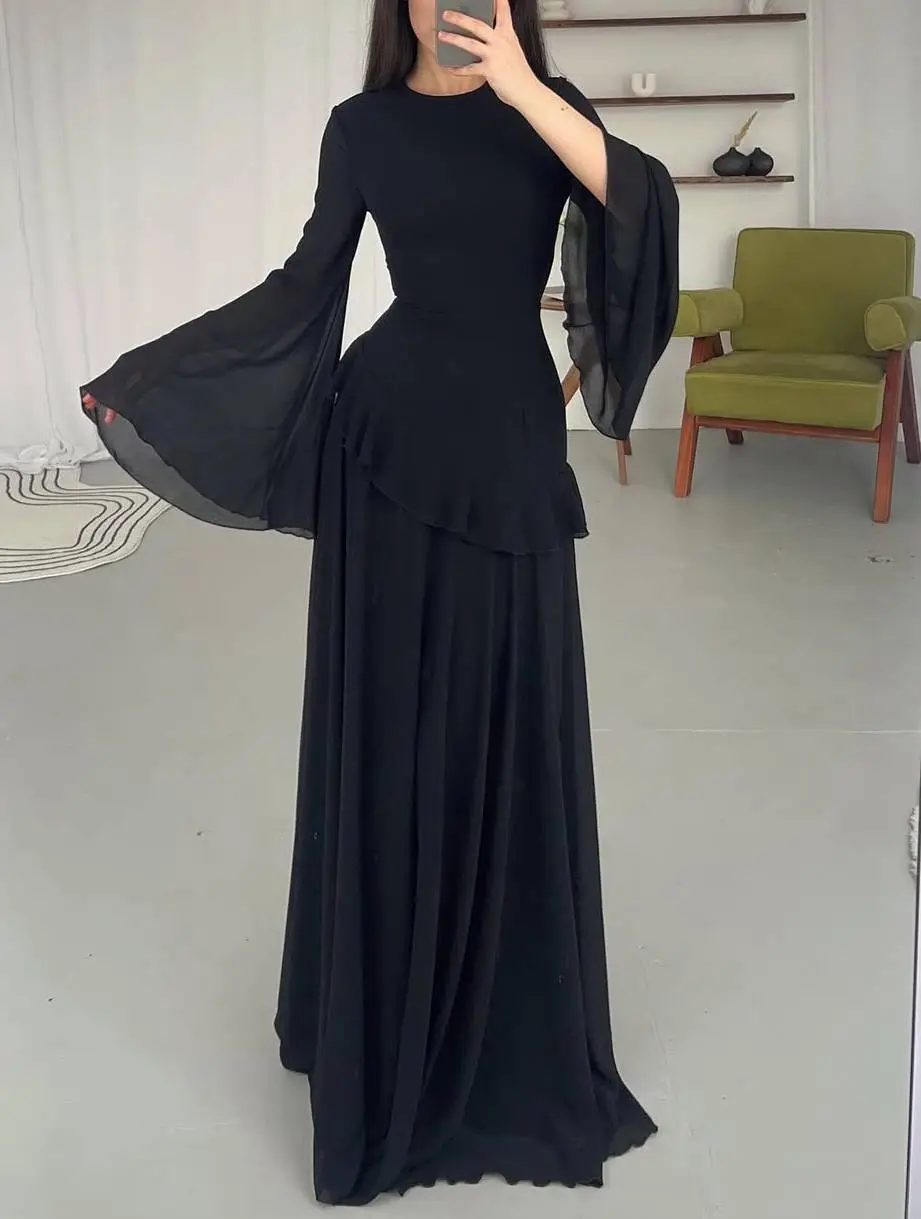 Ruffle Sleeve Maxi Dress