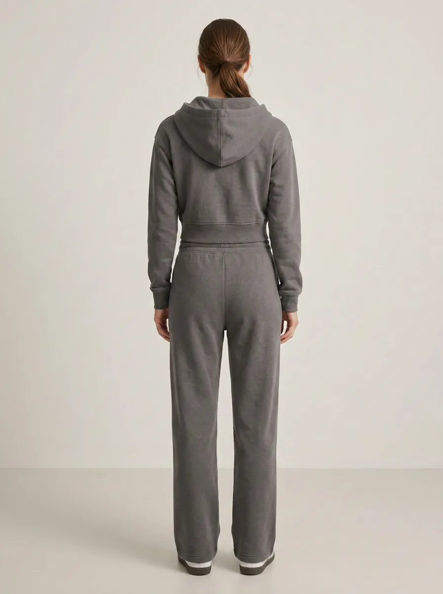 Studio Movement-Look Women's Cropped Zip-Up Hoodie Jogger Active Set