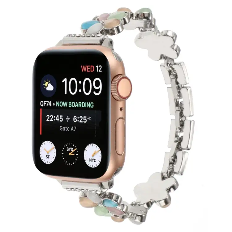 Understated Floral-Link Zinc Alloy Replacement Watch Strap
