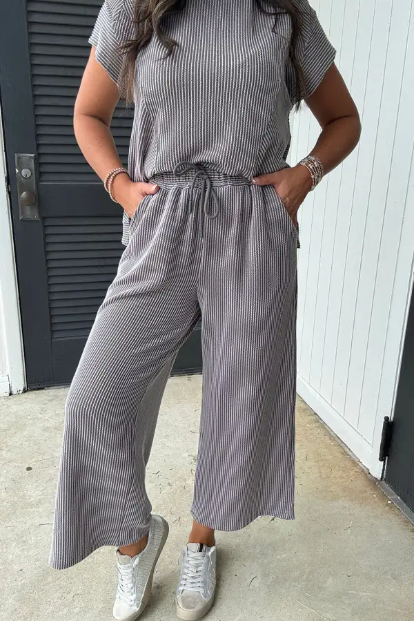 Solid Knit Relaxed Shorts Lounge Set Ease