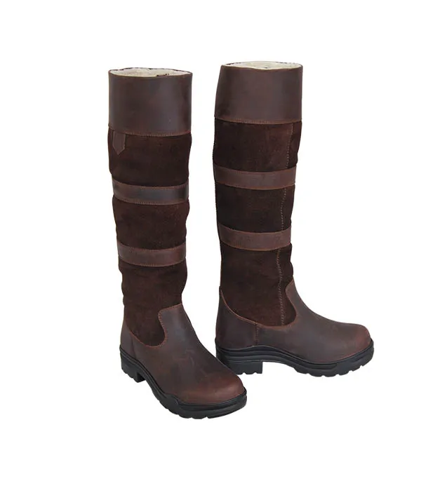Pull-On Rubber Sole Tall Riding Boots