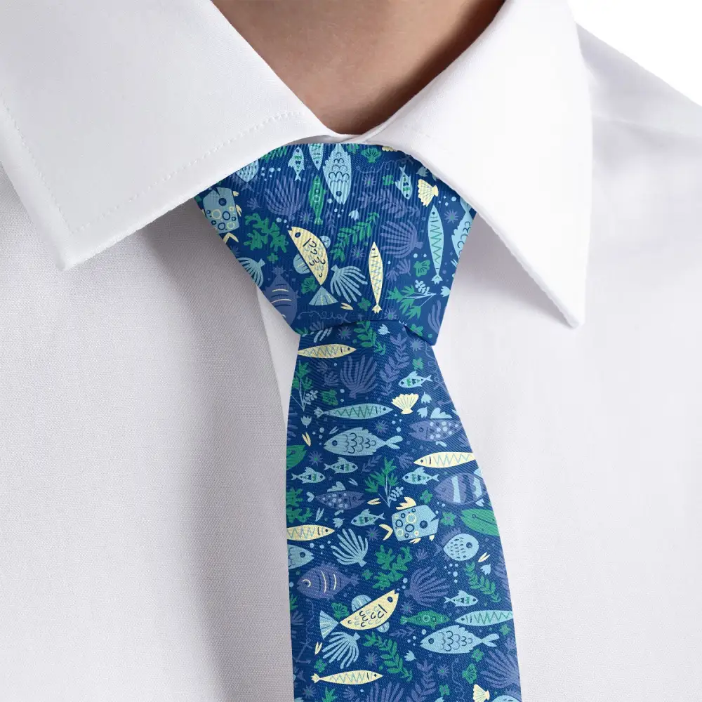 Refined Sea Life Motif Necktie