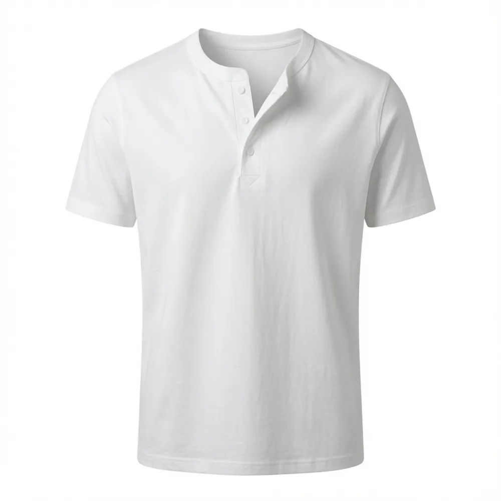 Structured Shoulder Henley T-Shirt