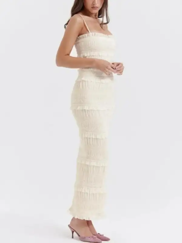 Wearable Cut Ruffle Tiered Maxi Dress