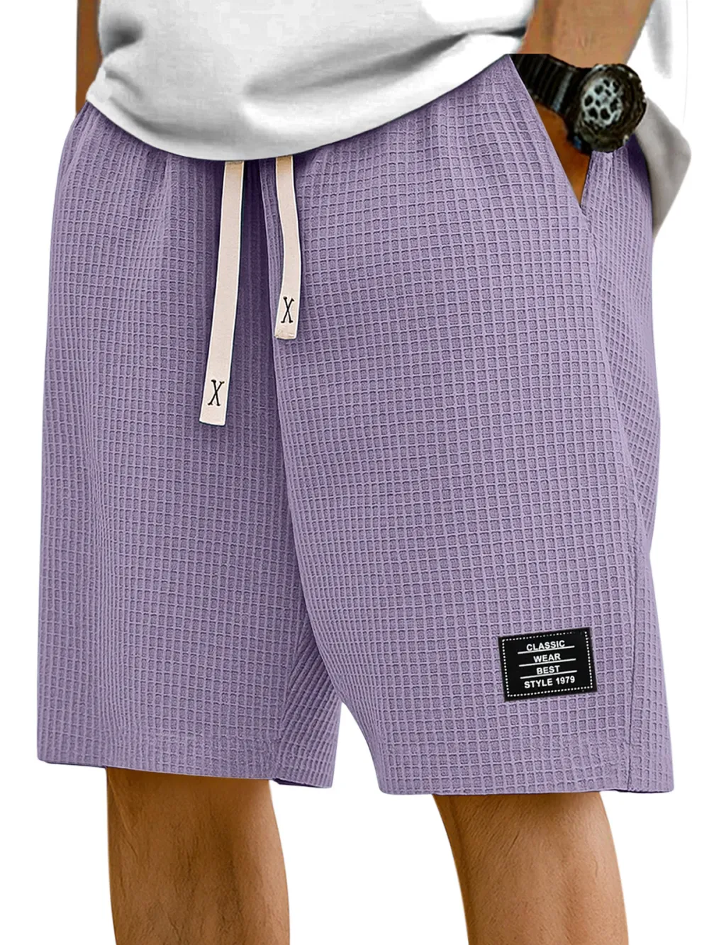 Textured Knit Casual Shorts