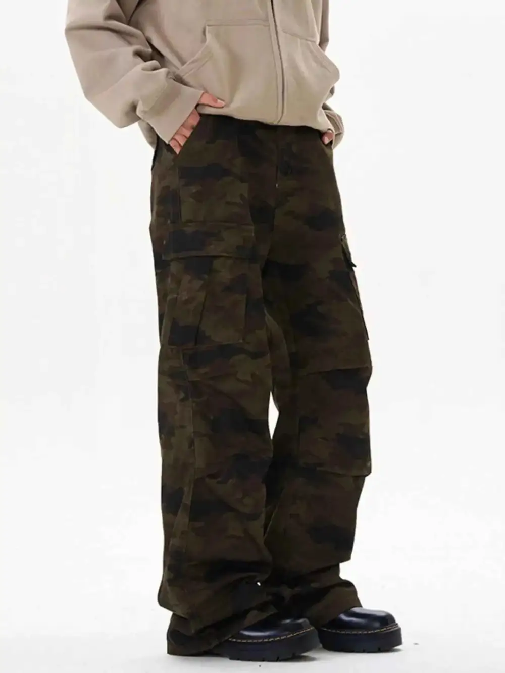 Camouflage Wide Leg Cargo Pants