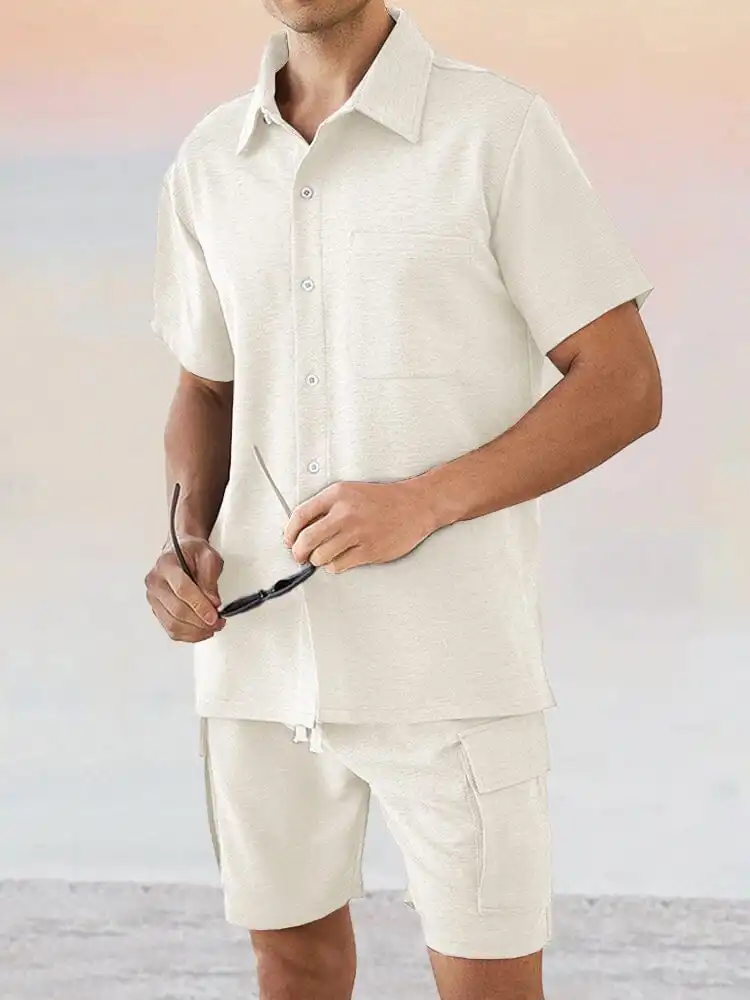 Leisure Texture Shirt Set