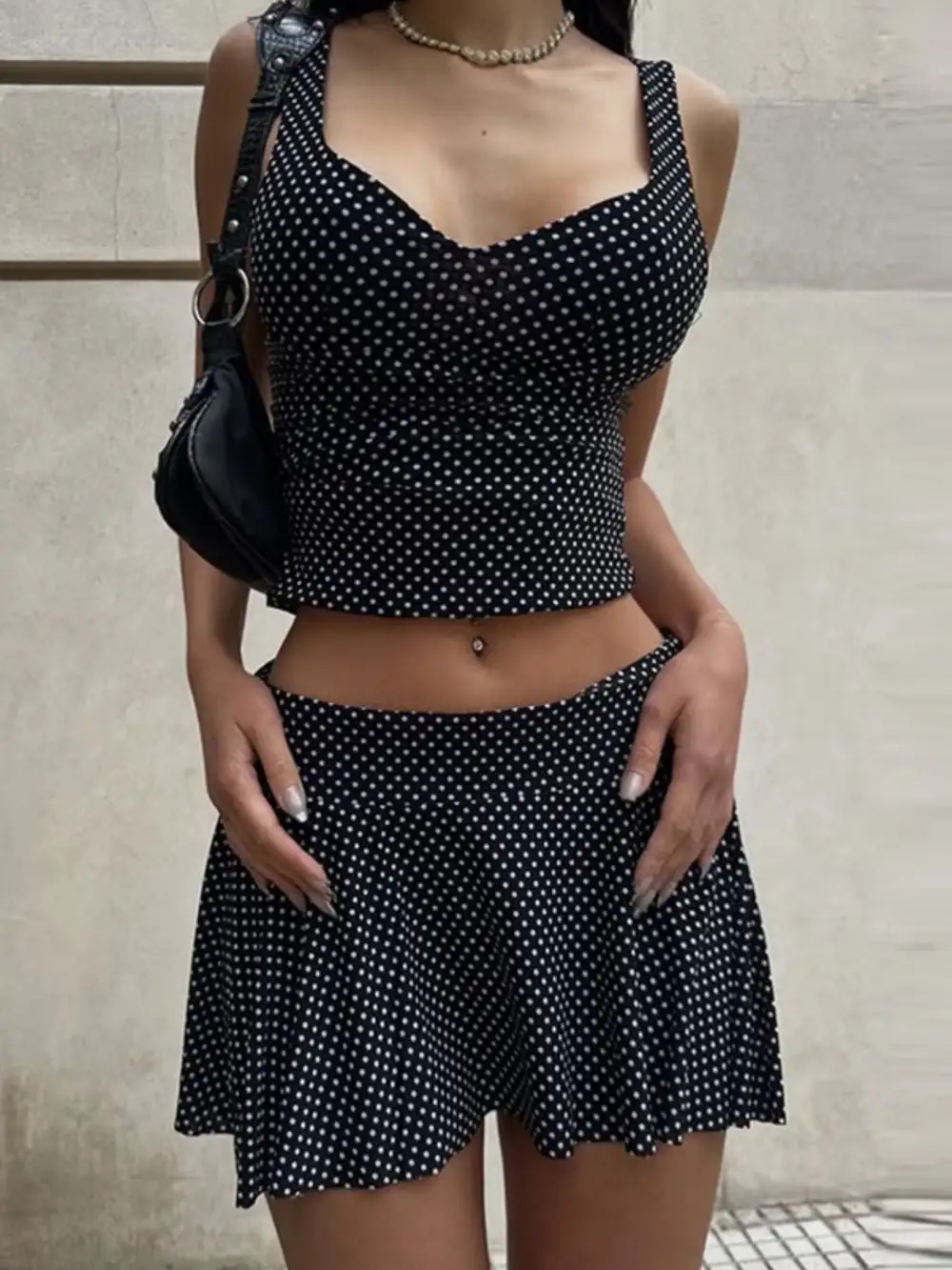 Balanced Cropped Ruffle Trim Detail Coordinated Set