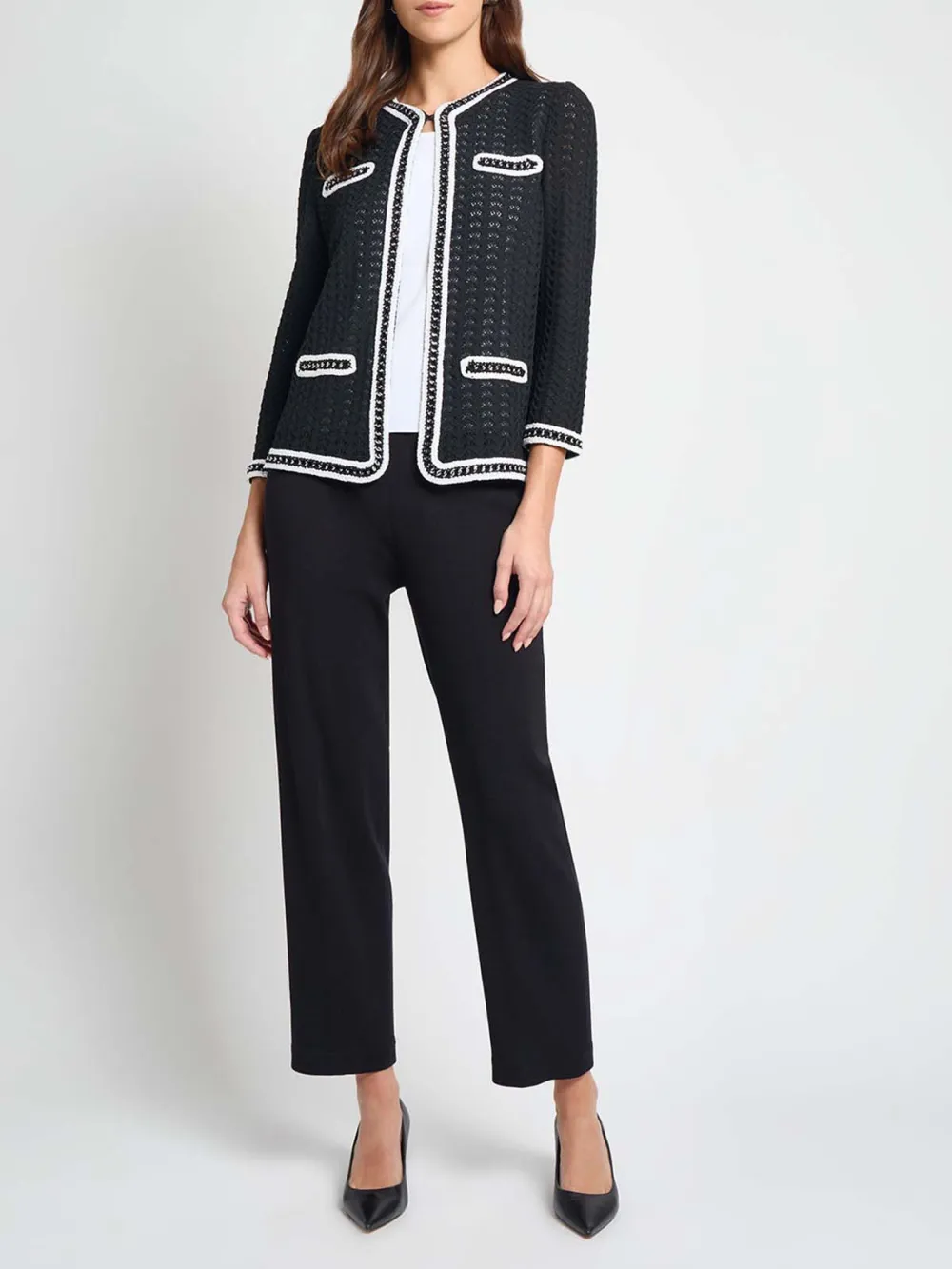 Fake Pocket V-Neck Knitwear