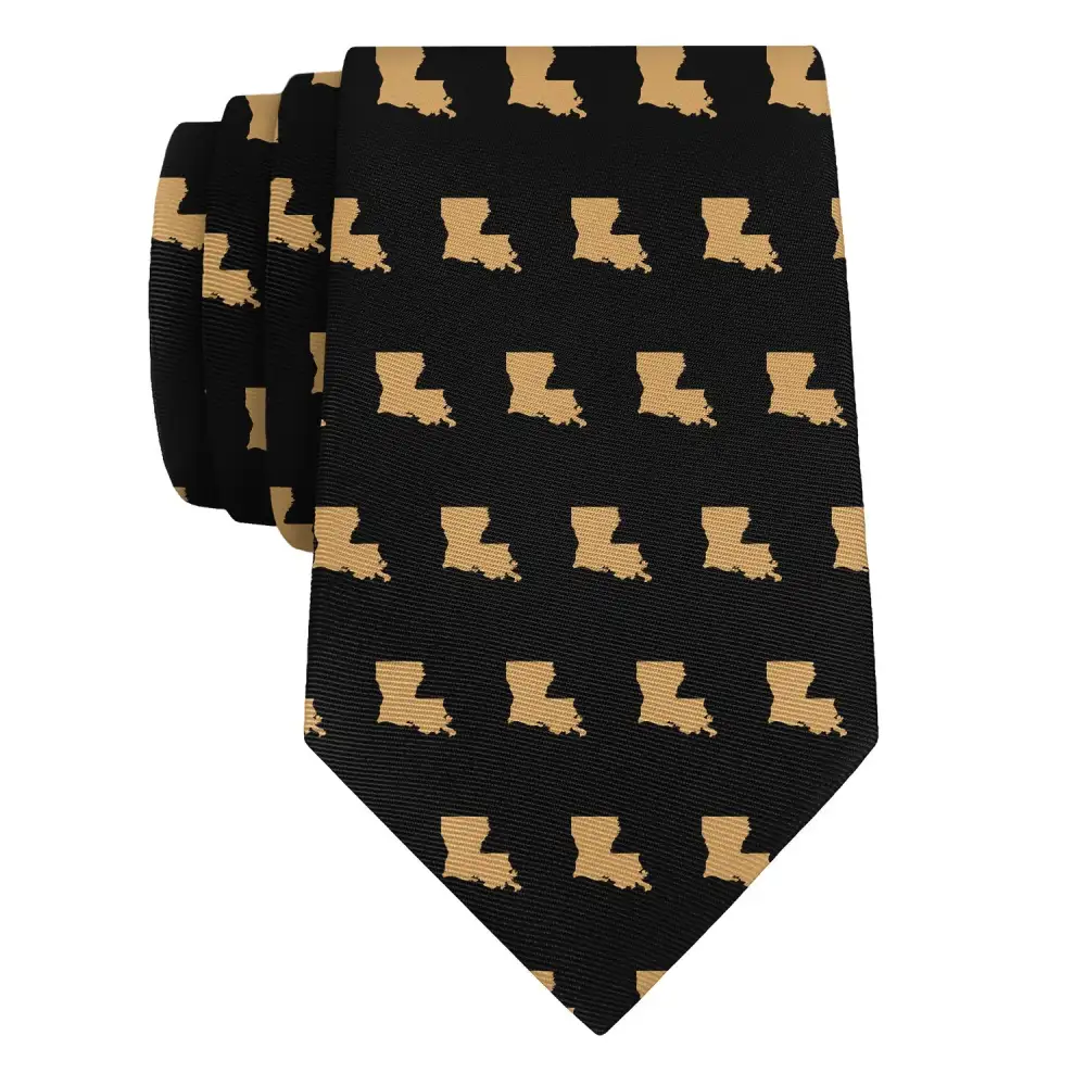 Polished Outline Emblem Accent Necktie