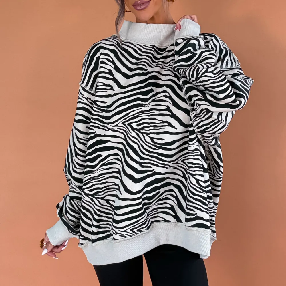 Classic Zebra-Print Sweatshirt