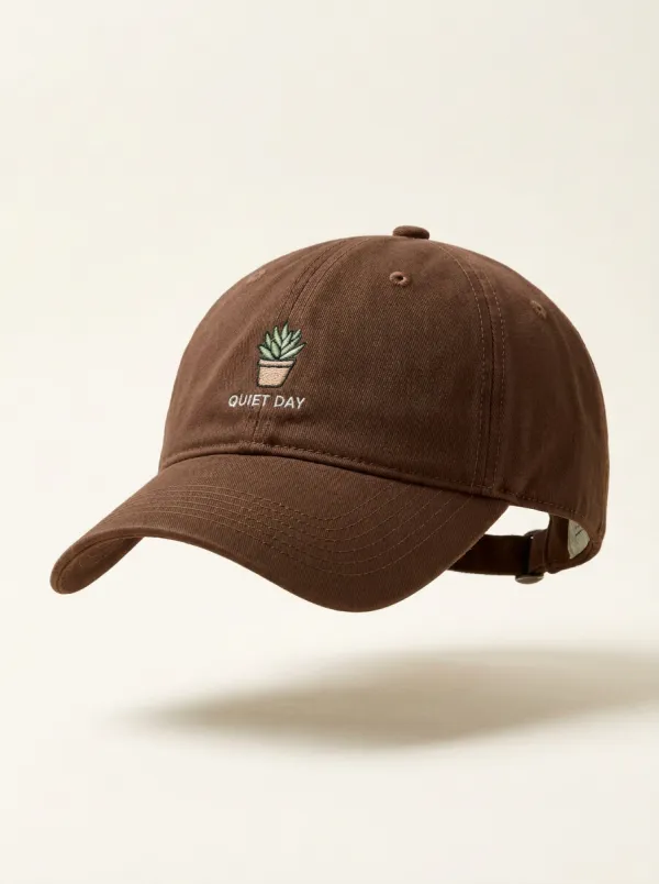 Classic Plant-Lover Quiet-Day Succulent Embroidered Unisex Baseball Cap