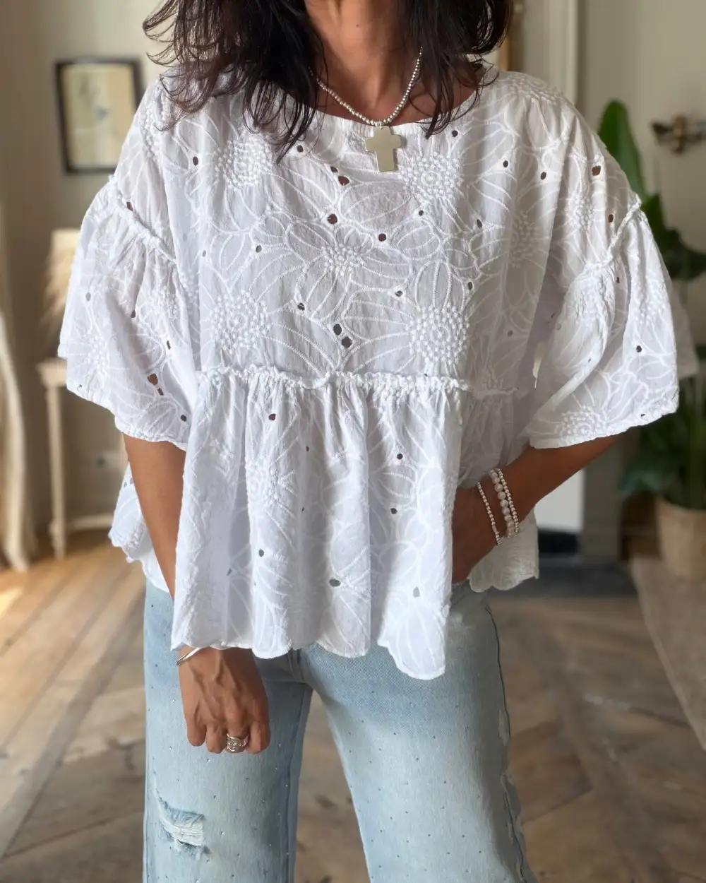 Cotton Embroidered Blouse